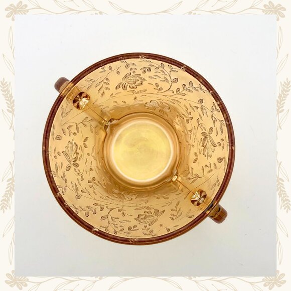 Vintage Jeanette Glass Floragold “Louisa” Creamer & Sugar Bowl Set - Picture 13 of 14